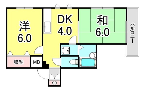 野田ハイツの物件間取画像